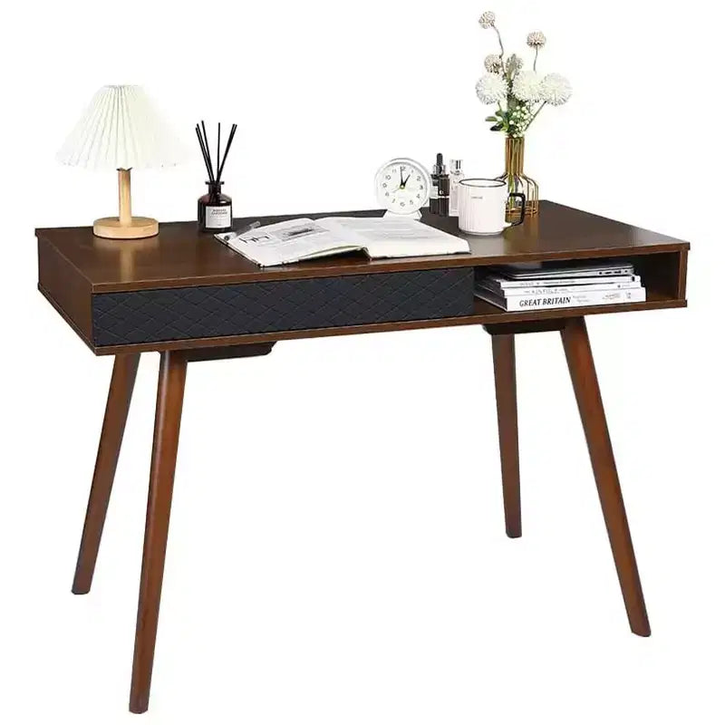 Computer Desk with Drawer, Wood Writing Home Desk, Modern Simple Study Desk