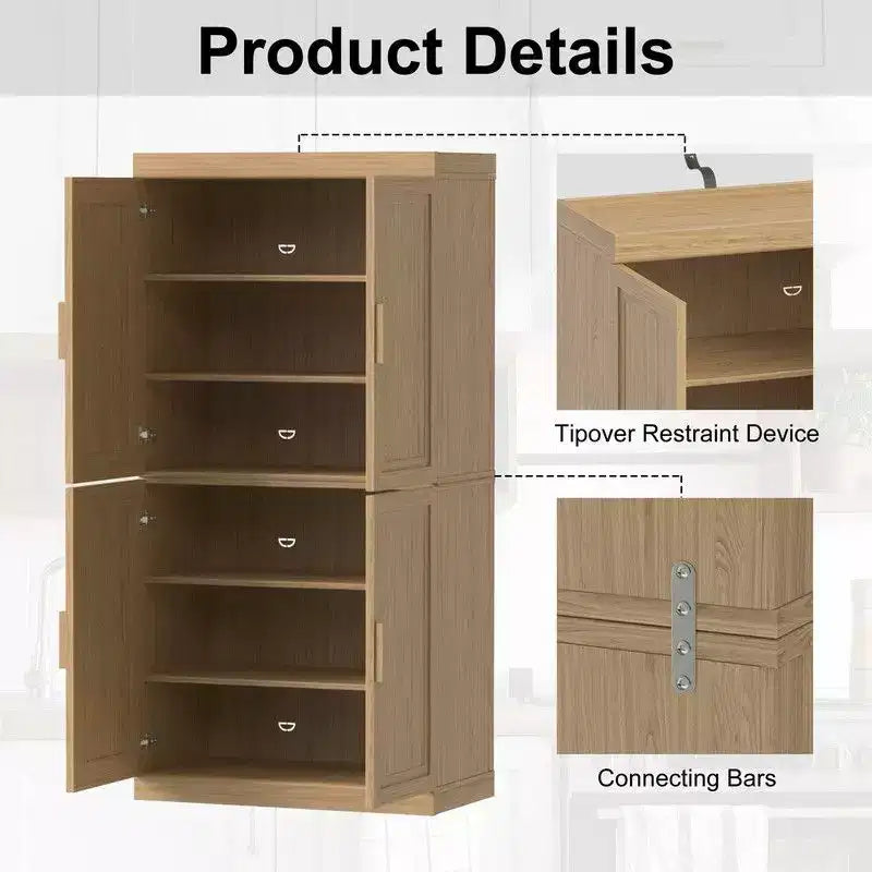 PexFix Wood Accent Cabinet with Adjustable Shelves