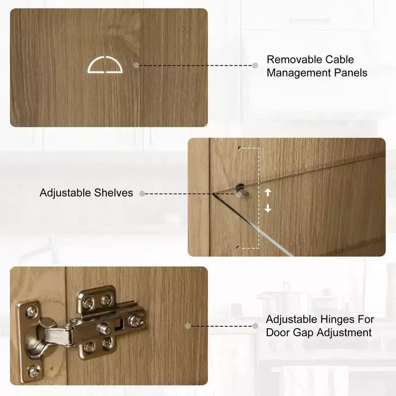 PexFix Wood Accent Cabinet with Adjustable Shelves