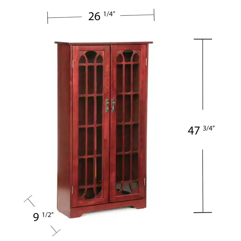 Meuble de rangement pour médias avec vitres - Cerisier - SEI
