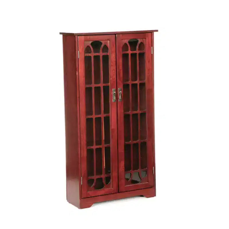Meuble de rangement pour médias avec vitres - Cerisier - SEI