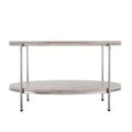 Silas Round Faux Stone Cocktail Table - Charcoal - SEI