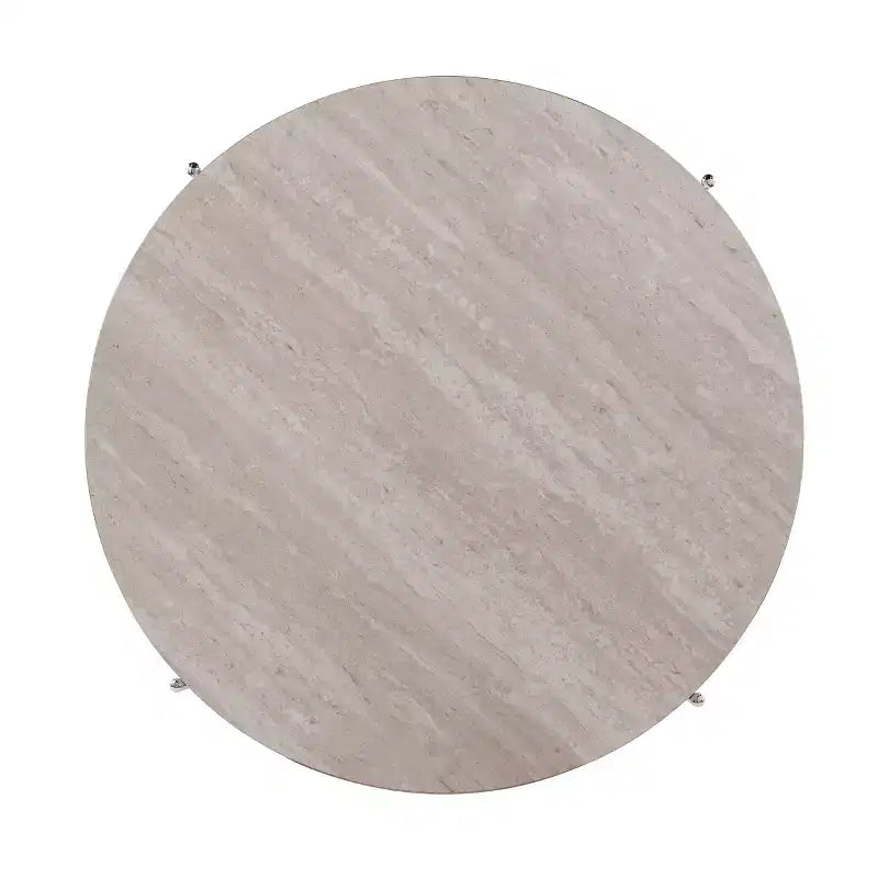 Silas Round Faux Stone Cocktail Table - Charcoal - SEI