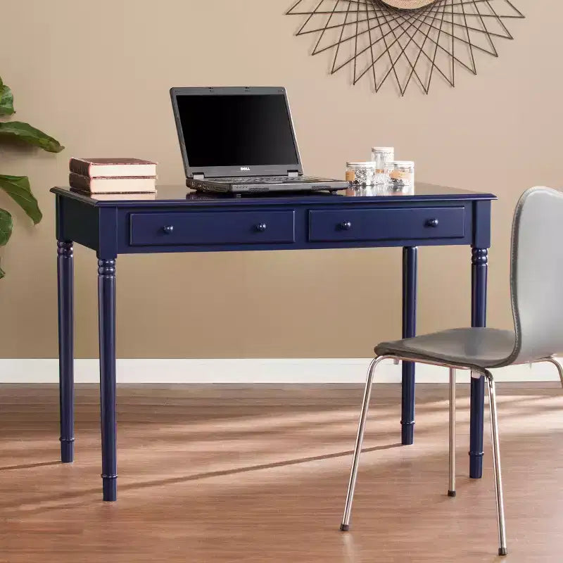 Janice Farmhouse 2-Drawer Writing Desk - Blue - SEI