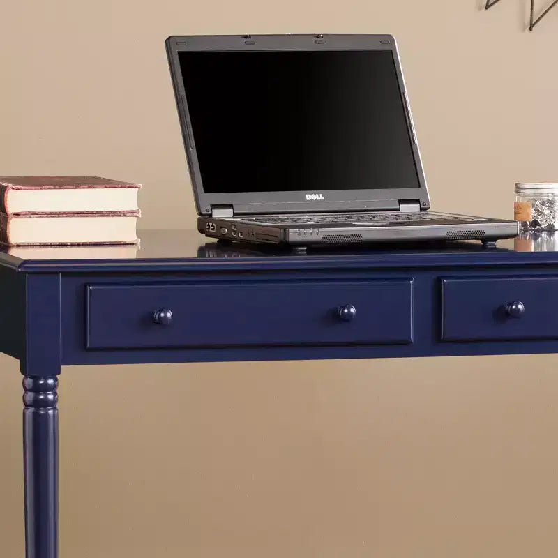Janice Farmhouse 2-Drawer Writing Desk - Blue - SEI