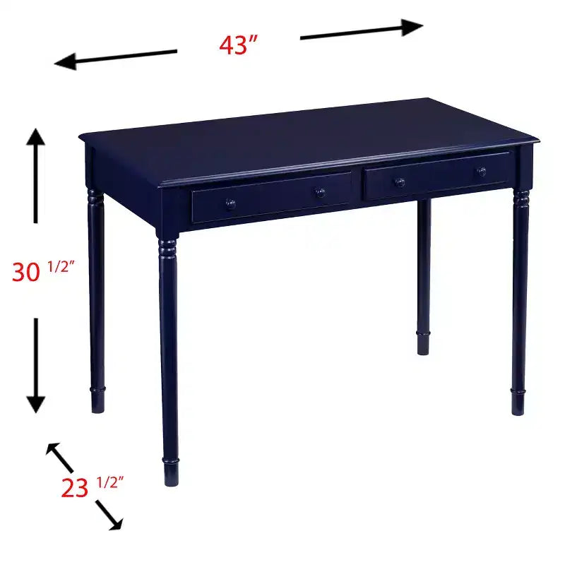 Janice Farmhouse 2-Drawer Writing Desk - Blue - SEI