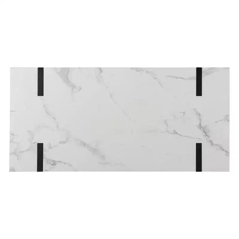 Rangley Modern Faux Marble Desk - White - SEI