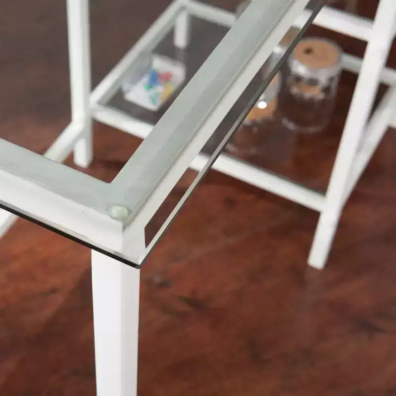 Bureau étudiant Layton en métal et verre - Blanc - SEI