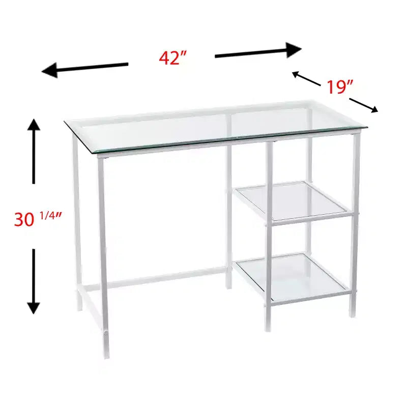 Bureau étudiant Layton en métal et verre - Blanc - SEI