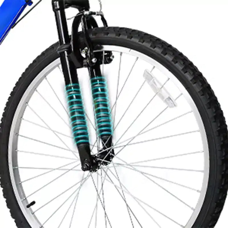 hykolity 26 27.5 Wheel Mountain Bike, 18 Speed MTB Women Men Bicycle with Adjustable Saddle, Full Suspension for Outdoor Cycling