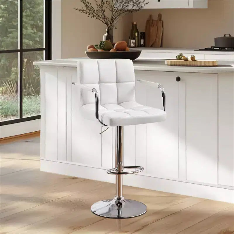 Tabouret de bar pivotant en cuir PU Yaheetech réglable en hauteur pour salle à manger, comptoir de bar