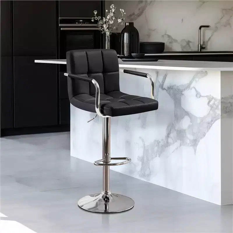 Tabouret de bar pivotant en cuir PU Yaheetech réglable en hauteur pour salle à manger, comptoir de bar