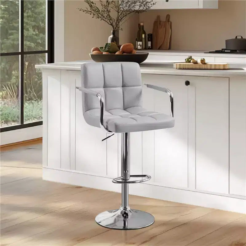 Tabouret de bar pivotant en cuir PU Yaheetech réglable en hauteur pour salle à manger, comptoir de bar
