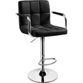 Yaheetech PU Leather Swivel Bar Stool Adjustable Seat Height for Dining Room, Bar Counter