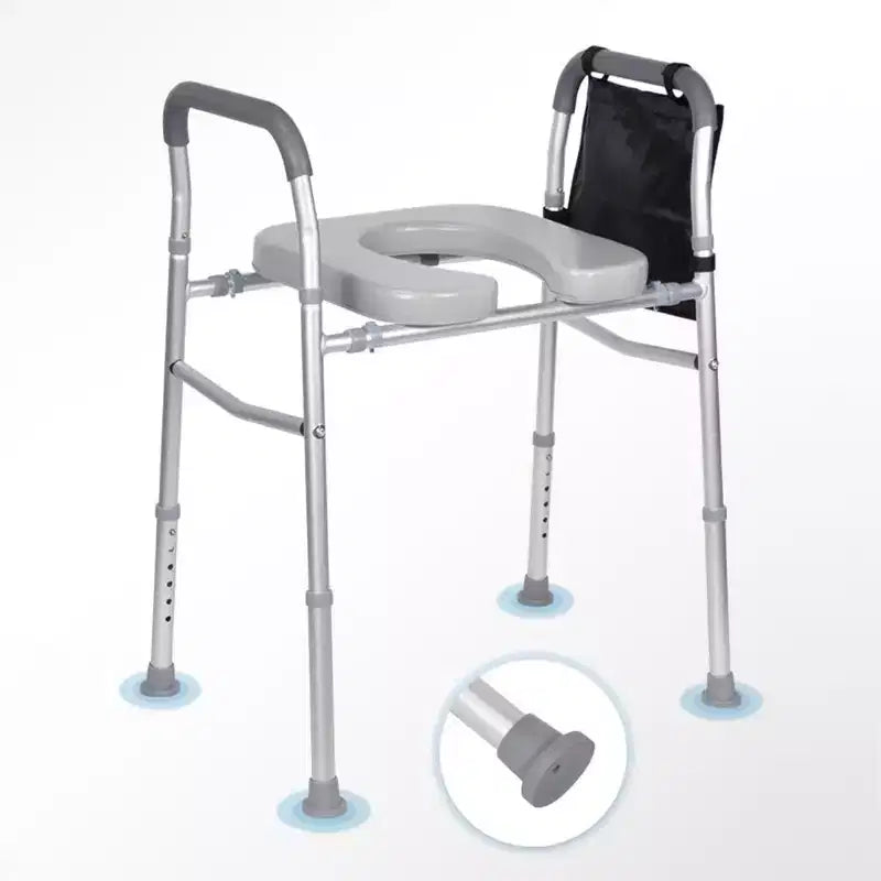 Toilet Seat Riser for Seniors, Raised Toilet Seat with Handles, Adjustable Height & Width, 300lbs Weight Capacity
