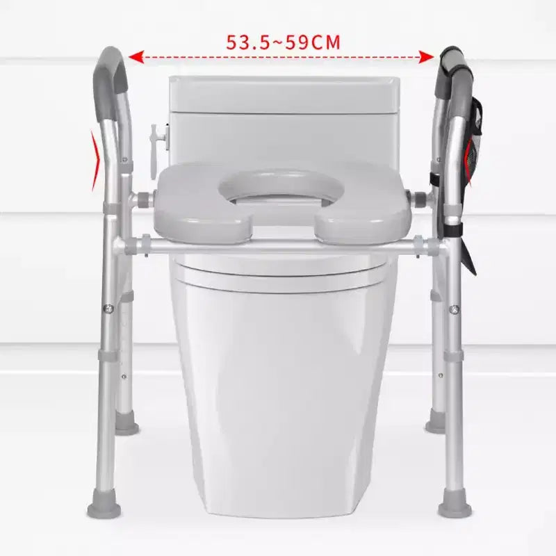 Toilet Seat Riser for Seniors, Raised Toilet Seat with Handles, Adjustable Height & Width, 300lbs Weight Capacity