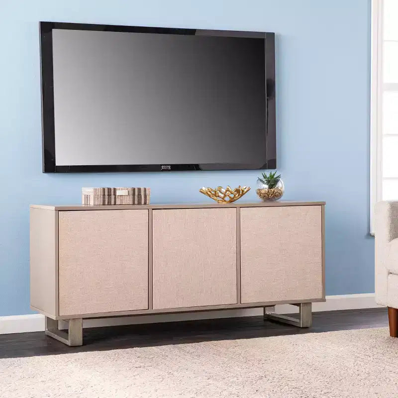 Meuble TV Abston à 3 portes - Gris - SEI