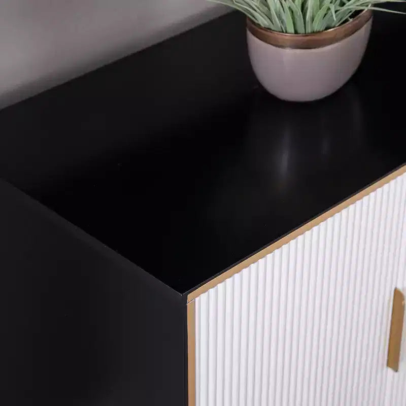 Console multimédia Daltaire avec rangement - Blanche - SEI