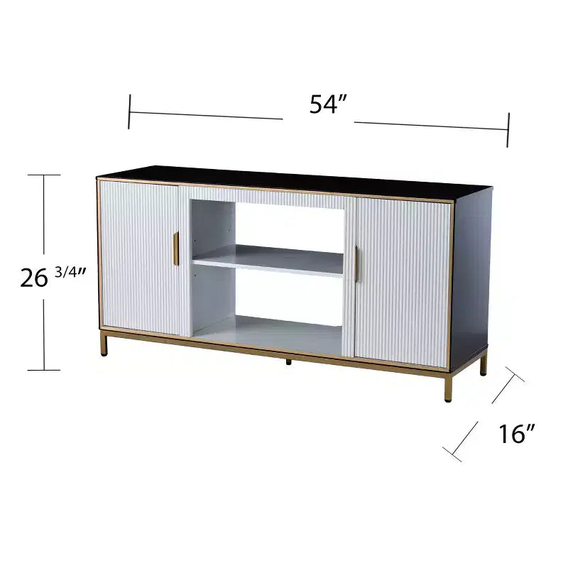 Console multimédia Daltaire avec rangement - Blanche - SEI
