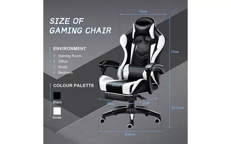 Chaise de jeu ergonomique avec support lombaire Design de course élégant