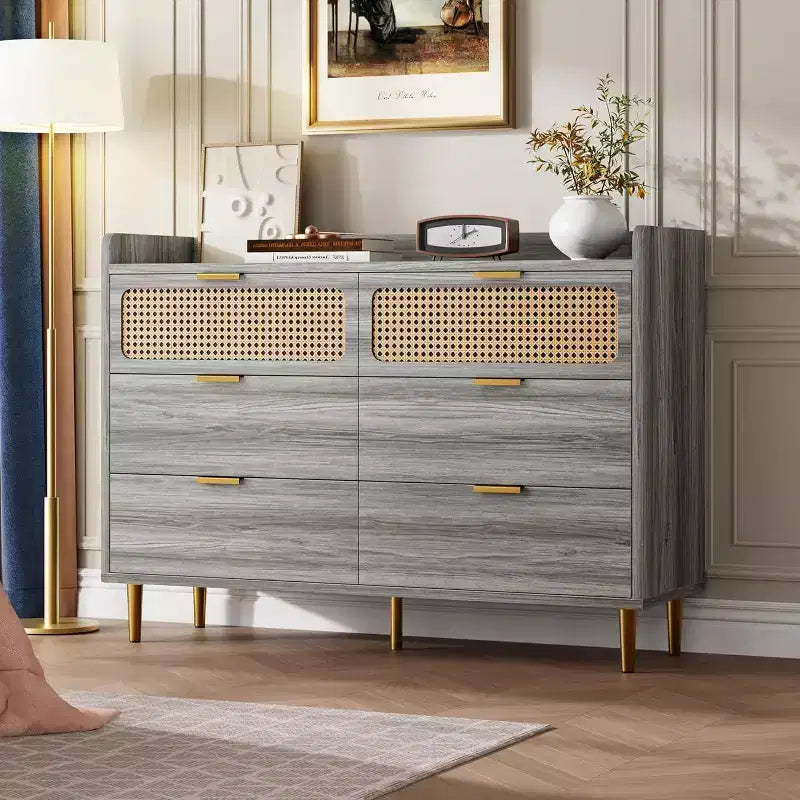 6 Drawer Cabinets for Bedroom, Closet Dressers Chest of Drawers, Wood Storage Dresser Organizer