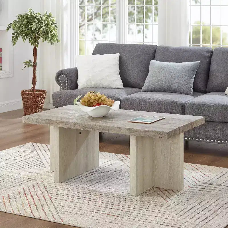Roundhill Furniture Mchome 3-Piece Coffee Table Set, Coffee Table and Two End Tables
