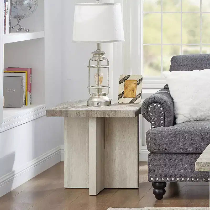 Roundhill Furniture Mchome 3-Piece Coffee Table Set, Coffee Table and Two End Tables