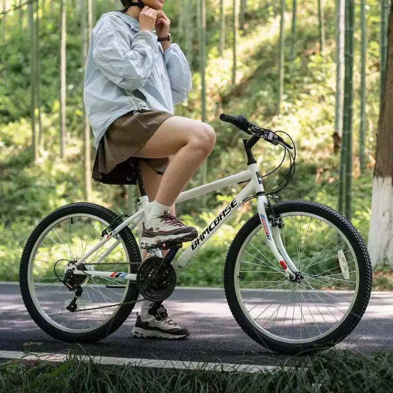 BAMCBASE 24 26 Mountain Bike, 18 Speeds High-Carbon Steel Frame, Sport Cycling MTB Bicycle for Adult