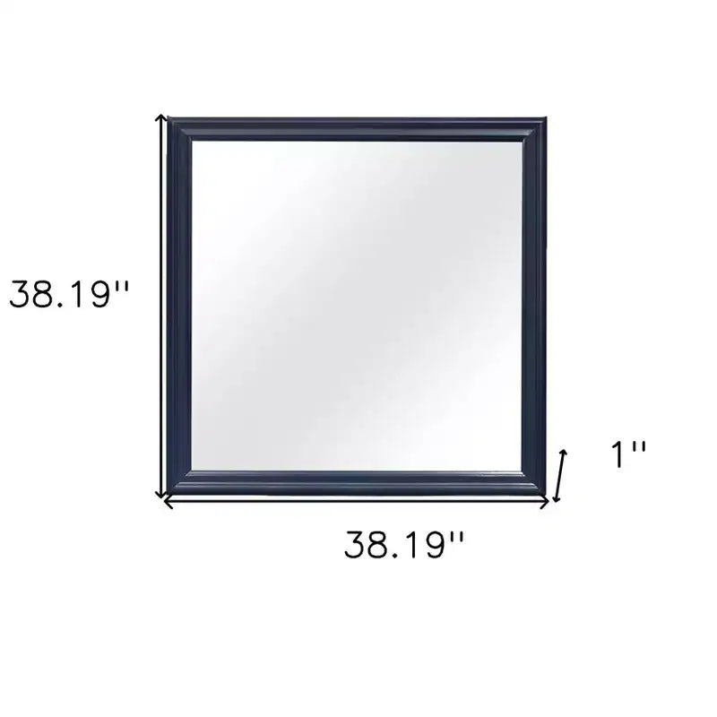 HomeRoots 38 Blue Square Wood Framed Accent Mirror