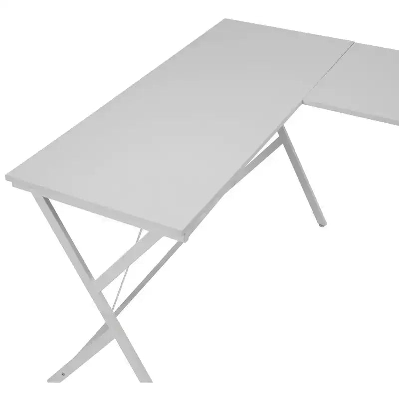 HomeRoots 62 White L Shape Computer Desk