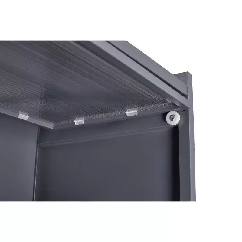 Chic Crate Armoire de rangement en métal à 6 niveaux de 185 cm avec portes basculantes et panneau perforé (gris) Meuble de sécurité anti-basculement pour cuisine/salle à manger/salon