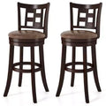 Costway Set of 2/4 Bar Stools 30 Swivel Bar Chairs with Footrest, Lattice Backrest
