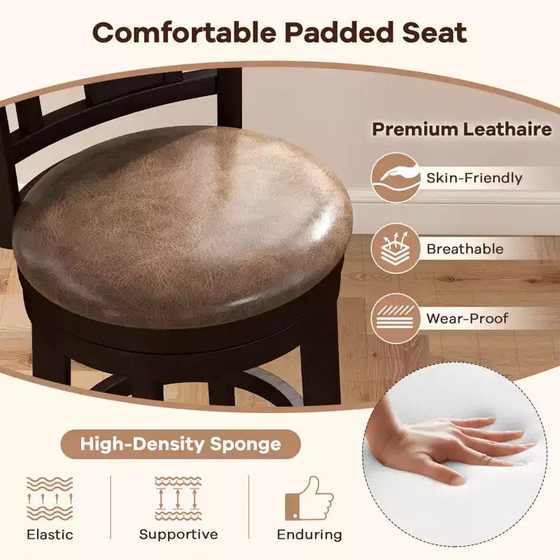 Costway Set of 2/4 Bar Stools 30 Swivel Bar Chairs with Footrest, Lattice Backrest