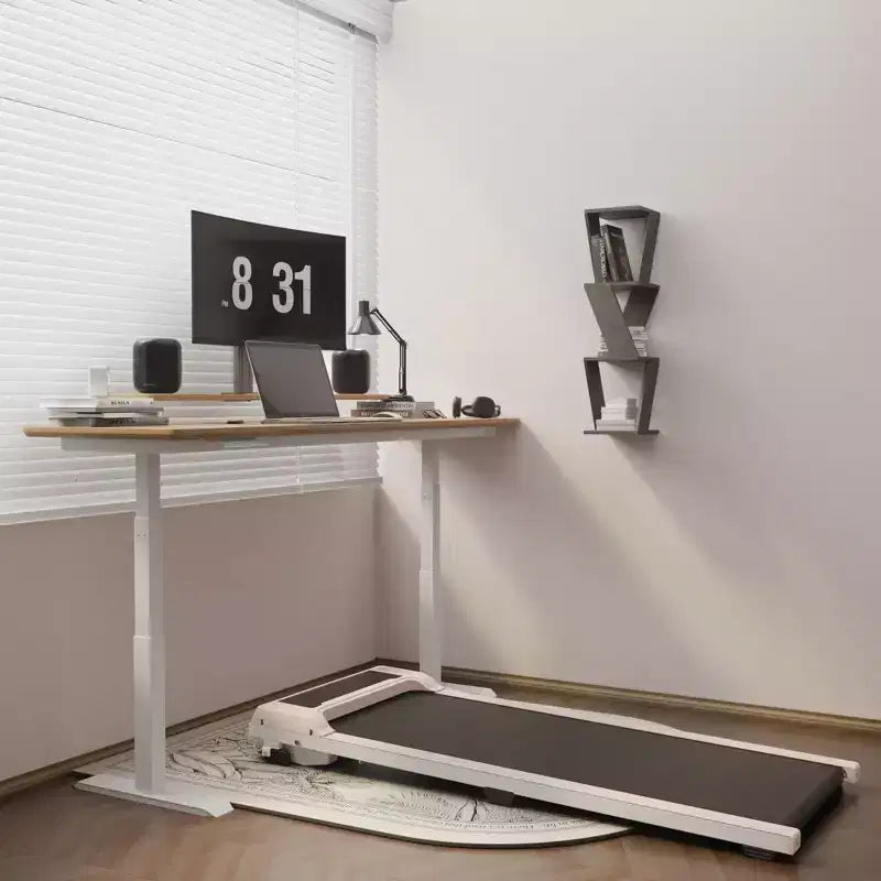 Tapis de course NAYSAYE avec design compact, supporte une capacité de 110 kg pour le fitness à la maison ou au bureau, Rose, 49.2*20.47*4.92