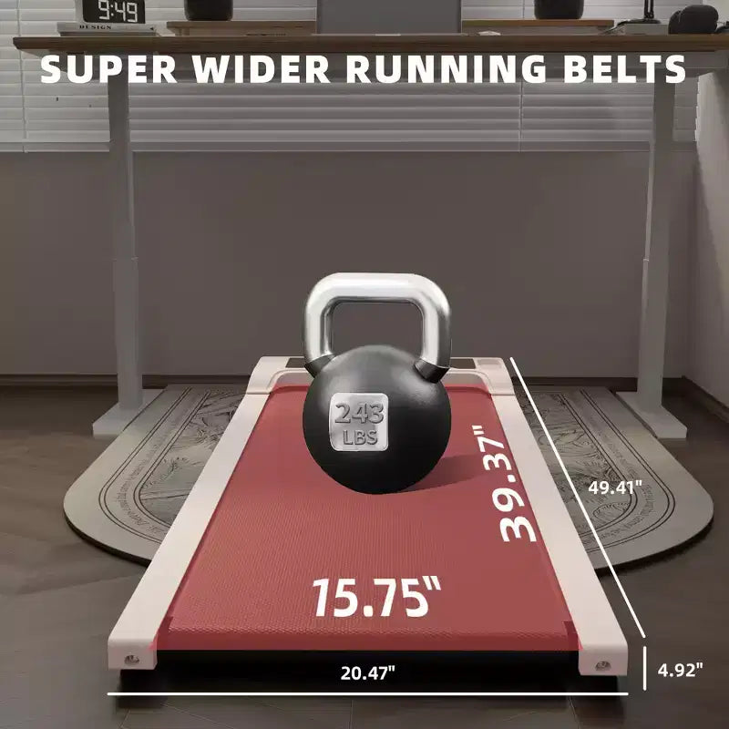 Tapis de course NAYSAYE avec design compact, supporte une capacité de 110 kg pour le fitness à la maison ou au bureau, Rose, 49.2*20.47*4.92