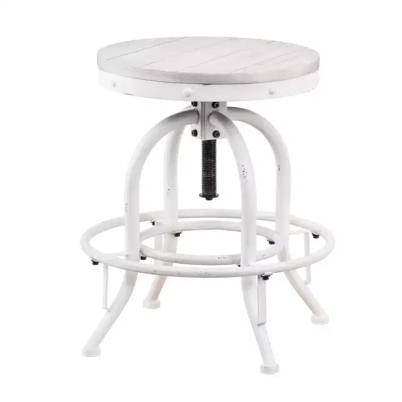 Industrial Adjustable Height Swiveling Stool - White - SEI