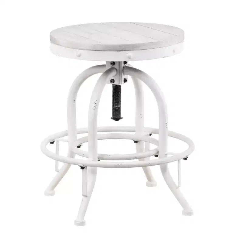 Industrial Adjustable Height Swiveling Stool - White - SEI