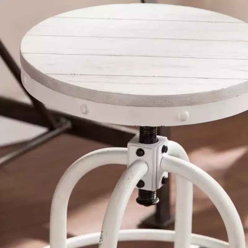 Industrial Adjustable Height Swiveling Stool - White - SEI