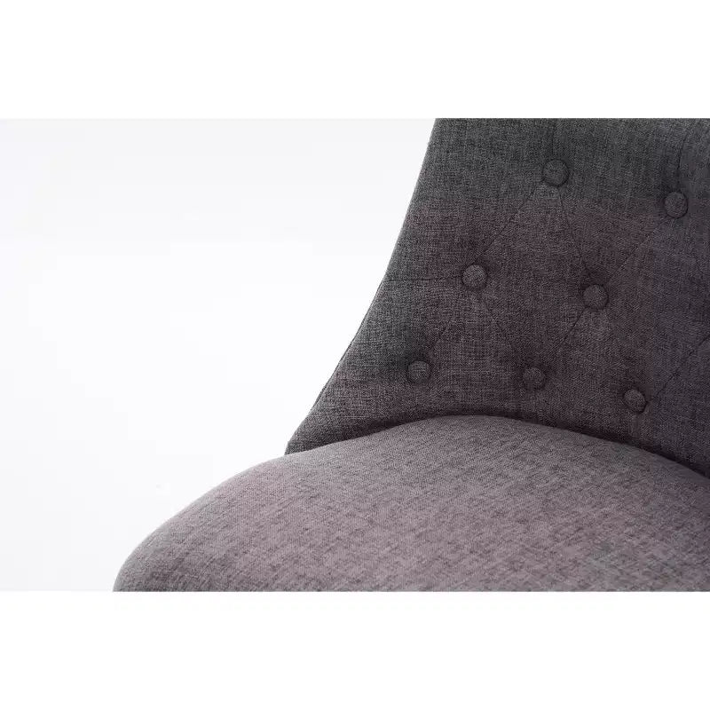 Lot de 2 tabourets de bar pivotants, tabourets de comptoir rembourrés en lin avec dossier capitonné, tabourets de pub pour chaise de salle à manger, blanc/gris foncé-Modernluxe