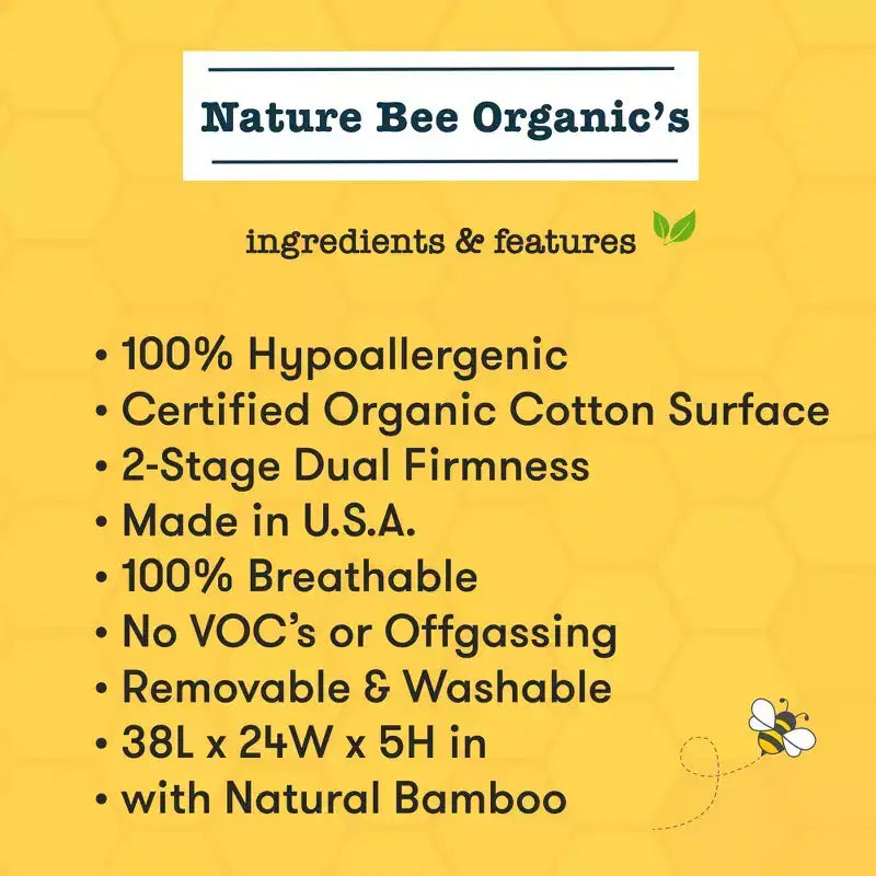 Le matelas de mini-lit de bébé 2 étapes Nature Bee Organic