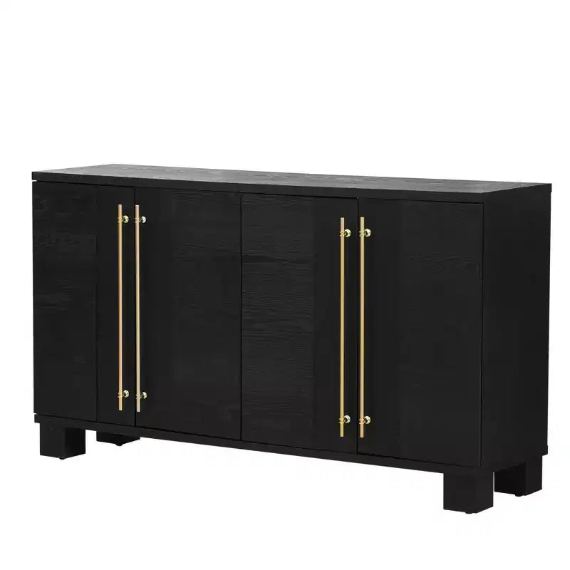 Merax Elegant Sideboard Buffet Cabinet with Adjustable Shelves & Gold Handles