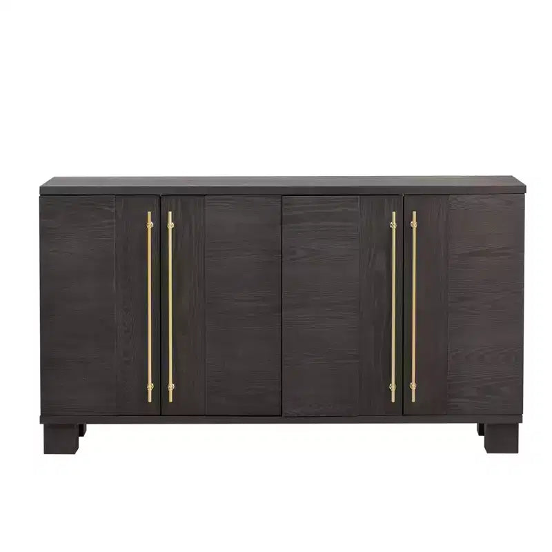 Merax Elegant Sideboard Buffet Cabinet with Adjustable Shelves & Gold Handles