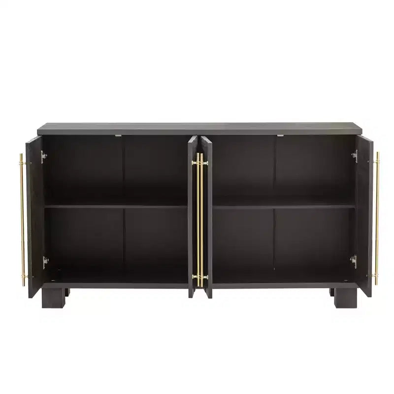 Merax Elegant Sideboard Buffet Cabinet with Adjustable Shelves & Gold Handles