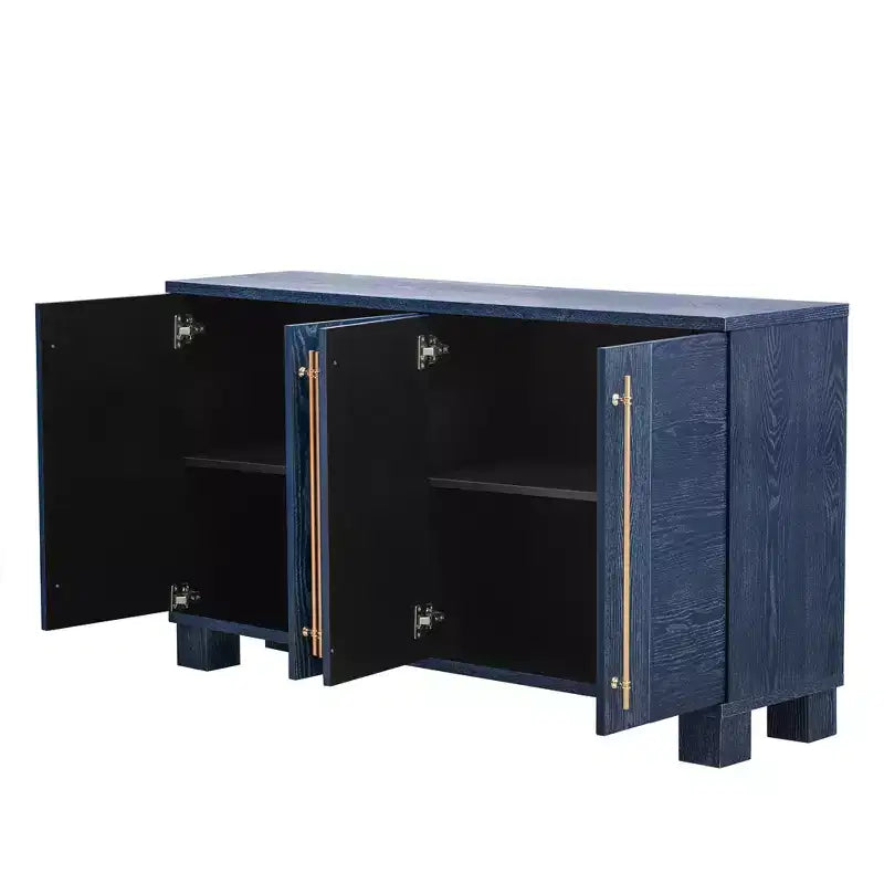 Merax Elegant Sideboard Buffet Cabinet with Adjustable Shelves & Gold Handles
