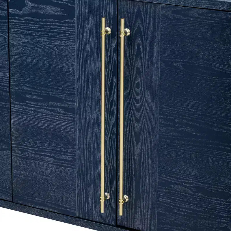 Merax Elegant Sideboard Buffet Cabinet with Adjustable Shelves & Gold Handles