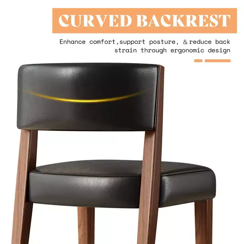 AMERLIFE Upholstered Dining Chairs, Mid-Century Modern Fabric Chairs with Curved Backrest and Pine Wood Legs