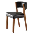 AMERLIFE Upholstered Dining Chairs, Mid-Century Modern Fabric Chairs with Curved Backrest and Pine Wood Legs