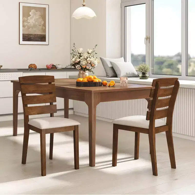 Costway Dining Chair Set of 2/4 Upholstered Kitchen Chair with Slatted High Backrest