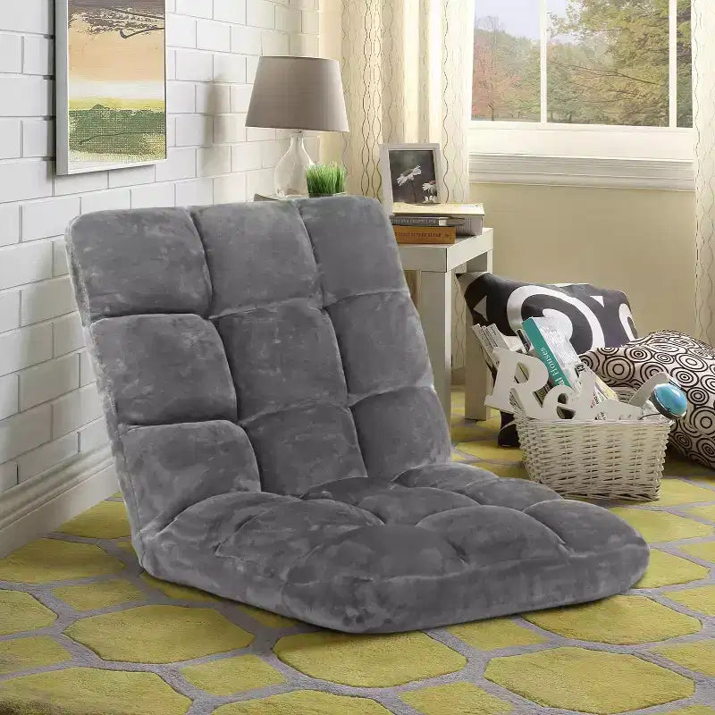 BestMassage Floor Chair Multi-Angle Floor Seating Reading Chair Gaming Chair with Adjustable Back Support, Grey