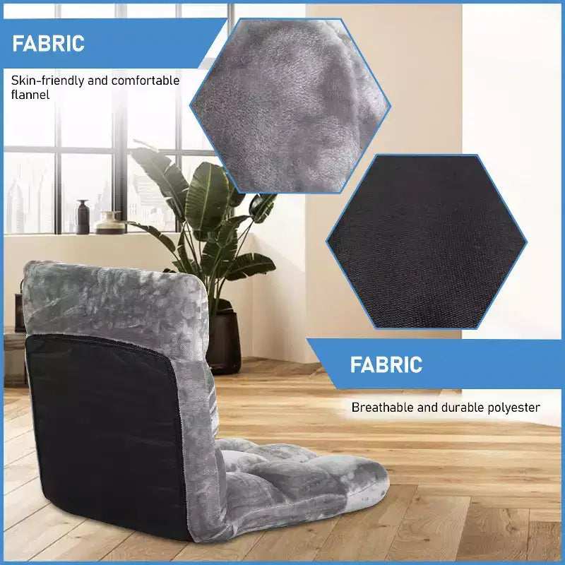 BestMassage Floor Chair Multi-Angle Floor Seating Reading Chair Gaming Chair with Adjustable Back Support, Grey
